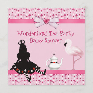 Märchenland-Tee-Party-Rosa-Flamingo-Baby-Dusche Einladung