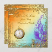 Märchenland-weißes Kaninchen-Brautparty-Tee-Party Einladung (Vorne/Hinten)