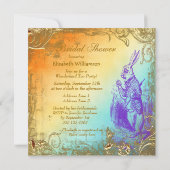 Märchenland-weißes Kaninchen-Brautparty-Tee-Party Einladung (Rückseite)