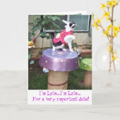 Märchenland-weißes Kaninchen-verspätete Karte (Gelbe Blume)