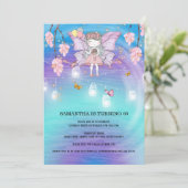 Märchenmagie Geburtstagsleder Einladung (Stehend Vorderseite)