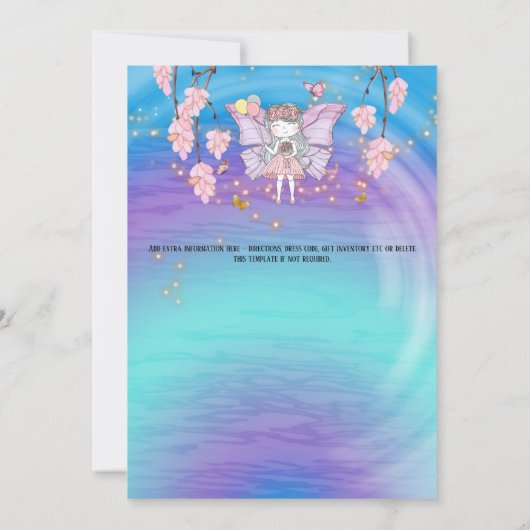 Märchenmagie Geburtstagsleder Einladung (Rückseite)