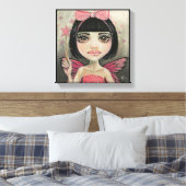 Märchenmalerei, Fee in Polka-Punkten, rosa Fee Leinwanddruck (Insitu (Schlafzimmer))