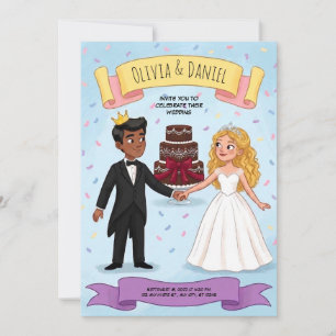 Märchenpaar-Hochzeitseinladung Einladung