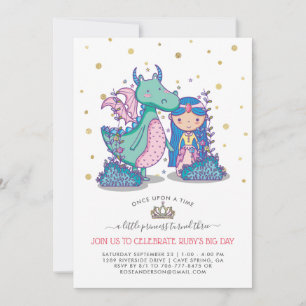 Märchenparty-Einladung Prinzessin & Drache