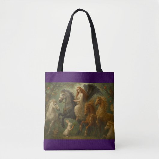Märchenpferde und Engel-Tasche Tasche (Vorderseite)