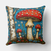 Märchenpilze im Wald Kissen (Rückseite)