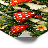 Märchenpilze im Wald Poster (Ecke)