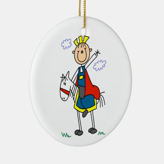 Märchenprinz auf Pferd Keramikornament (Rechts)