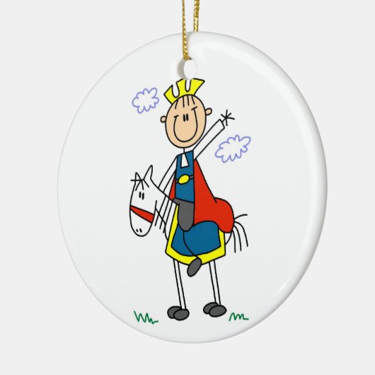 Märchenprinz auf Pferd Keramikornament (Links)