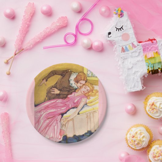 Märchenprinz, der Schneewittchen küsst Pappteller (Party)