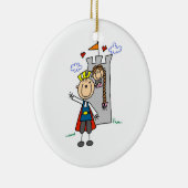 Märchenprinz-Rettungs-Prinzessin Keramik Ornament (Rechts)