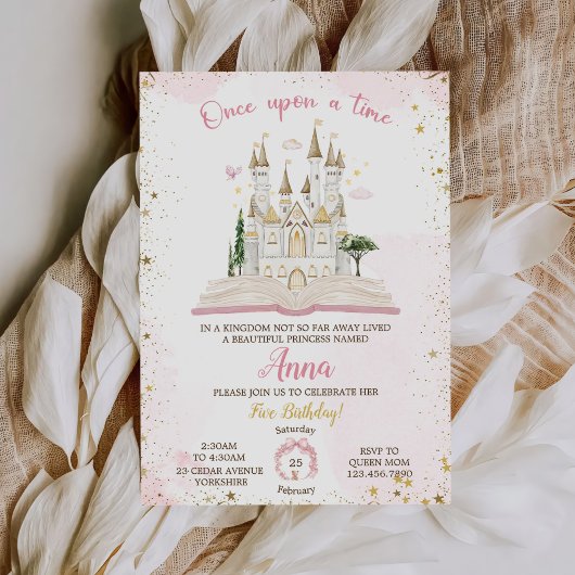 Märchenprinzessin 5. Geburtstagsfeier Einladung