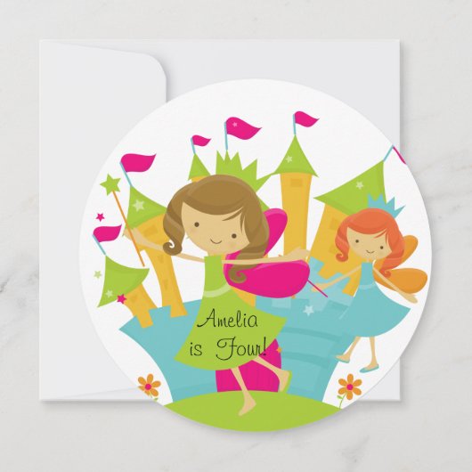 Märchenprinzessin Birthday Circle Einladung (Rückseite)