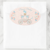 Märchenprinzessin Carriage Rose Blush Ivora Aqua Ovaler Aufkleber (Tasche)