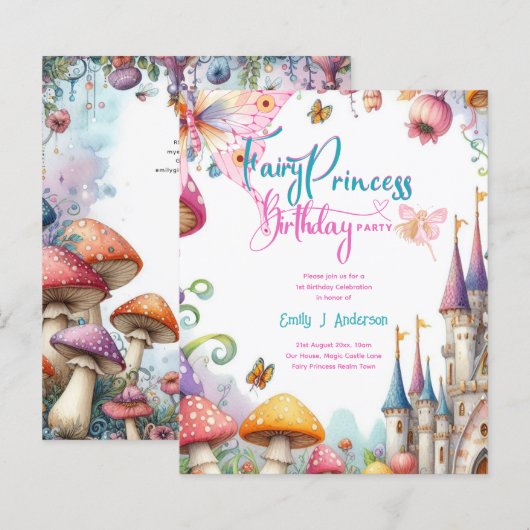 Märchenprinzessin Daughter Geburtstagsmesse (Vorne/Hinten)