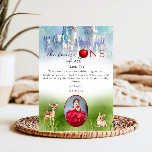 Märchenprinzessin Fairest 1. Geburtstag Foto Dankeskarte