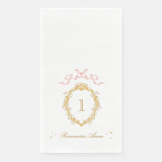 Märchenprinzessin Große Zahl Mädchen Geburtstagsfe Serviette (Vorderseite)
