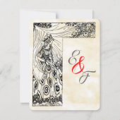 Märchenprinzessin Hochzeit speichert das Datum Einladung (Rückseite)