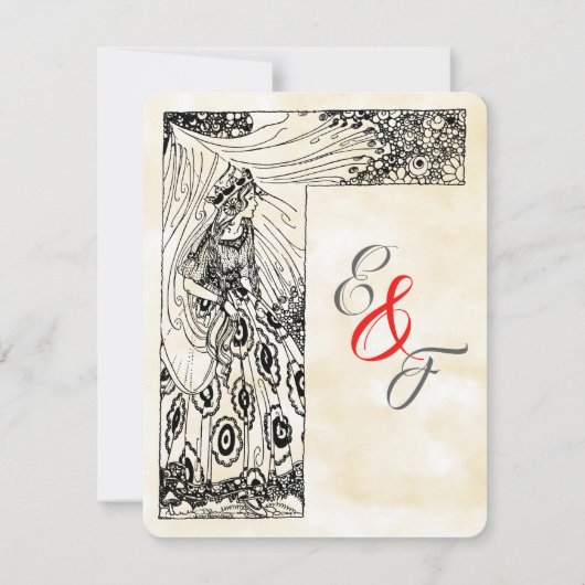 Märchenprinzessin Hochzeit speichert das Datum Einladung (Rückseite)