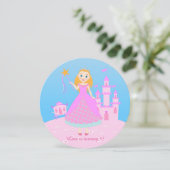 Märchenprinzessin in Pink-Birthaday-Party Einladung (Stehend Vorderseite)