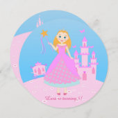 Märchenprinzessin in Pink-Birthaday-Party Einladung (Vorne/Hinten)