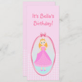 Märchenprinzessin in Pink-Birthaday-Party Einladung (Vorne/Hinten)