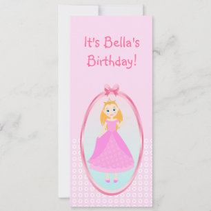 Märchenprinzessin in Pink-Birthaday-Party Einladung