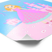 Märchenprinzessin in Pink-Birthaday-Party Fotodruck (Ecke)