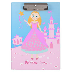 Märchenprinzessin in Pink-Birthaday-Party Klemmbrett