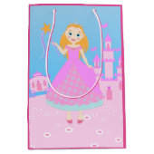 Märchenprinzessin in Pink-Birthaday-Party Mittlere Geschenktüte (Vorderseite)