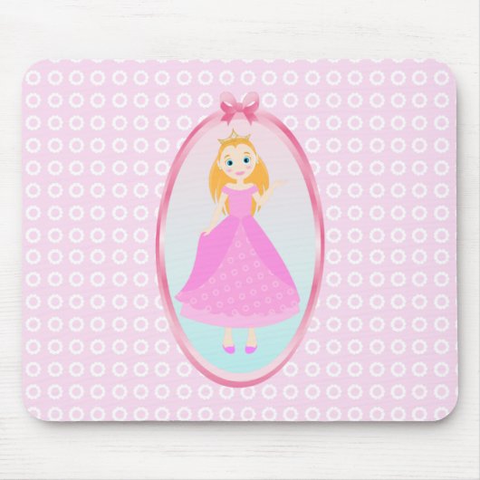 Märchenprinzessin in Pink-Birthaday-Party Mousepad (Vorne)