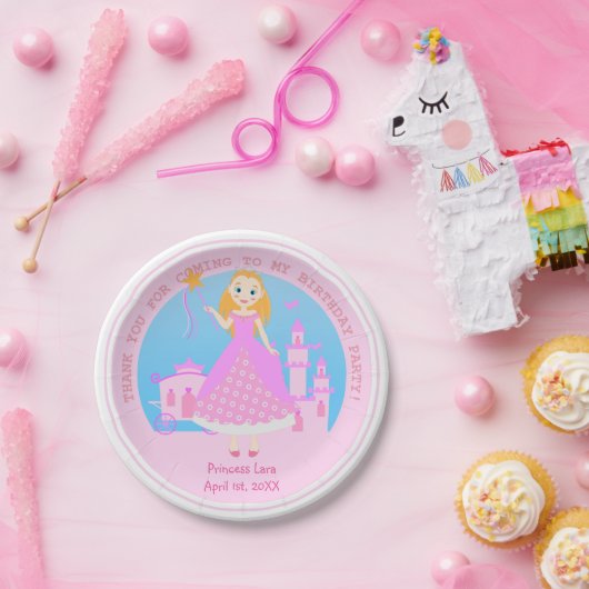Märchenprinzessin in Pink-Birthaday-Party Pappteller (Party)