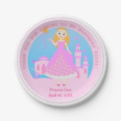 Märchenprinzessin in Pink-Birthaday-Party Pappteller (Vorderseite)
