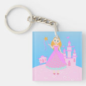 Märchenprinzessin in Pink-Birthaday-Party Schlüsselanhänger (Vorderseite)