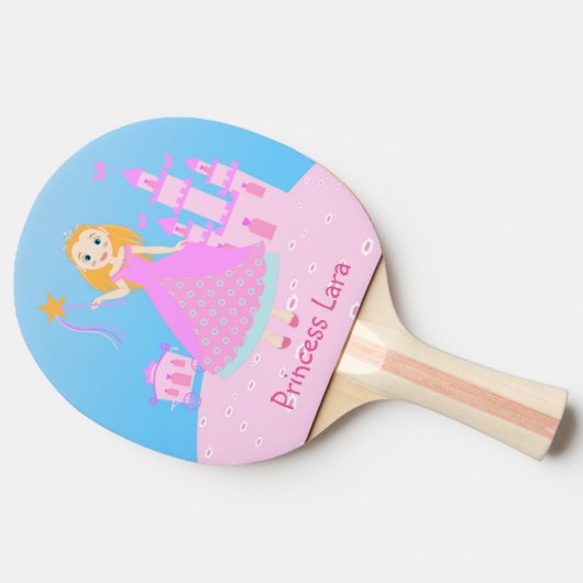Märchenprinzessin in Pink-Birthaday-Party Tischtennis Schläger (Seitenansicht)