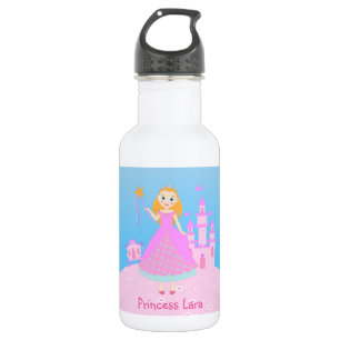 Märchenprinzessin in Pink-Birthaday-Party Trinkflasche