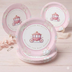 Märchenprinzessin-Kutsche-Geburtstagspapier-Teller Pappteller