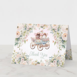 Märchenprinzessin Kutsche Mädchen Wasserfarbe Flor Dankeskarte