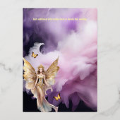 Märchenprinzessin lila Gold Folieneinladung (Rückseite)