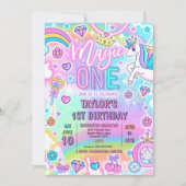Märchenprinzessin Magic One 1. Geburtstagsfeier Einladung (Vorderseite)