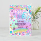 Märchenprinzessin Magic One 1. Geburtstagsfeier Einladung (Stehend Vorderseite)