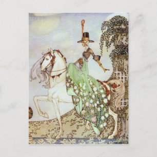 Märchenprinzessin reitet in die Welt Postkarte