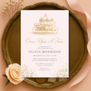 Märchenprinzessin Rosa Baby Shower Einladung