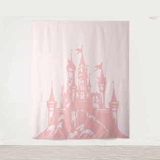 Märchenprinzessin Rosa Schloss Party Hintergrund Wandteppich