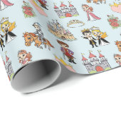 Märchenprinzessin und Rittermuster Geschenkpapier (Rolleneckpunkt)