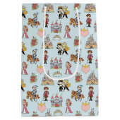 Märchenprinzessin und Rittermuster - Geschenktasch Mittlere Geschenktüte (Rückseite)