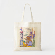 Märchenprinzessin und Schloss Vintage-Tasche