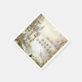 Märchenprinzessinnen-Babyshower Schloss Serviette (Ecke)