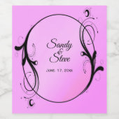 Märchenrosa Namen und Datum Weinetikett (Einzelnes Label)